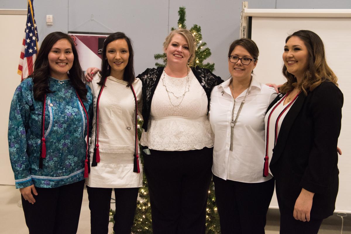 Five women were honored at a pinning ceremony Thursday night, Credit Katie Basile / KYUK