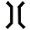 bridge icons are represented by black brackets angled away from each other