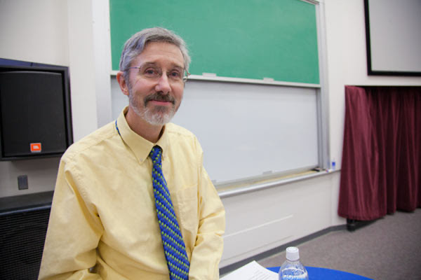 Brian O'Donoghue in his classroom