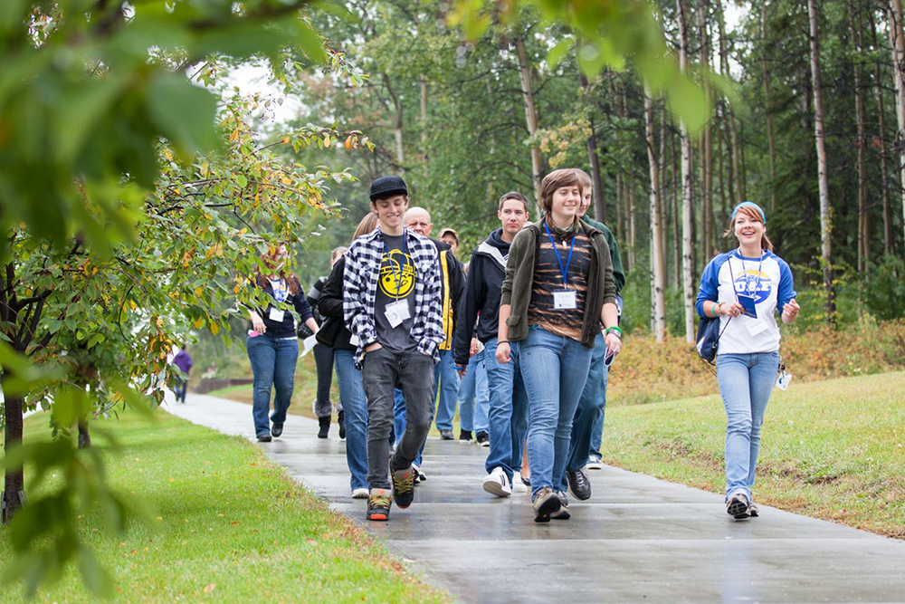 New Students Students and their parents take a campus tour during the first day of UAF's Orientation kick-off Sunday, August 26, 2012.