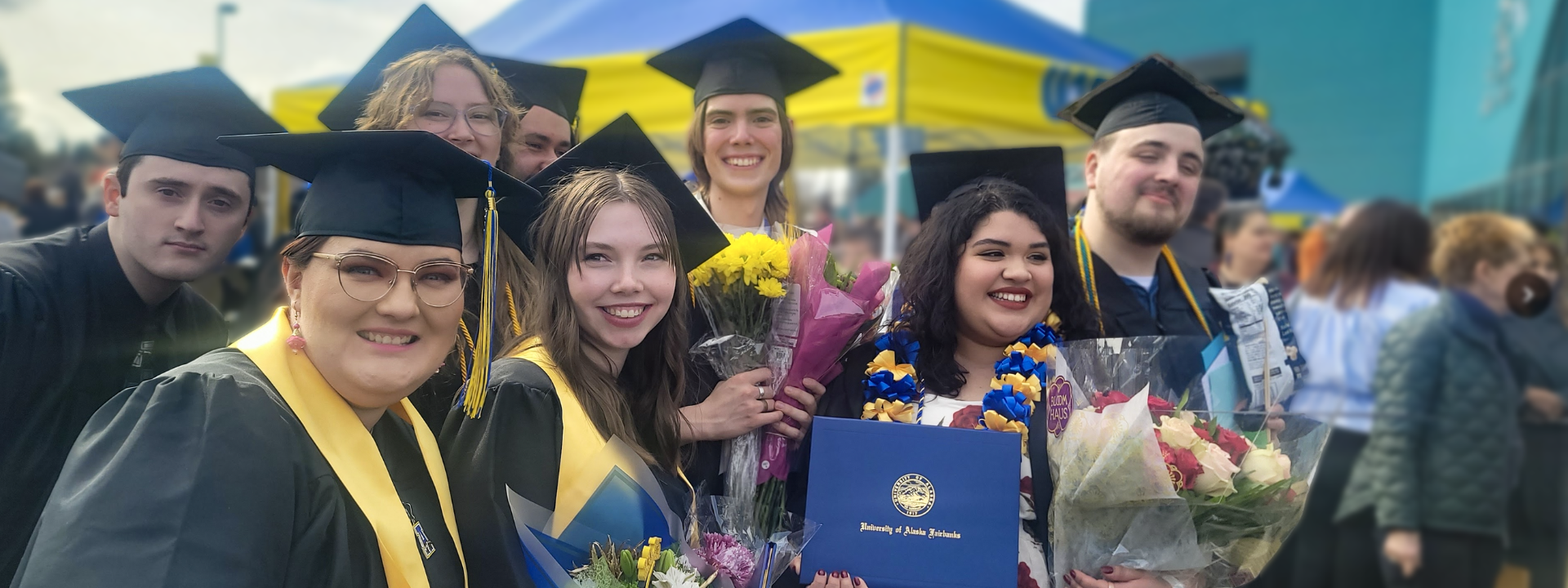 2025 FLPA graduates after the commencement ceremony at the Carlson Center. Photo by Maya Salganek